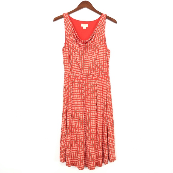 orange floral midi dress